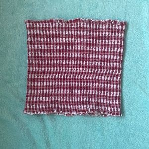 Red and white shirred Brandy tube top